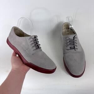 Cole Haan Air Jasper Oxford Men 9 Light Gray Suede Lace-Up Low Top Casual Shoes